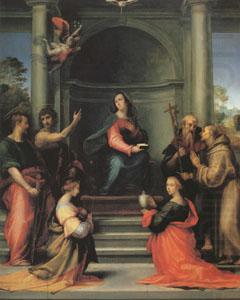 Fra Bartolommeo The Annunciation with Saints Margaret Mary Magdalen Paul John the Baptist Jerome and Francis (mk05) china oil painting image